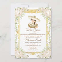 Quinceanera Dourado Rosas Brancas Festa Mis Quince