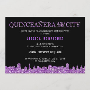 Convites QUINCEAÑERA E A CIDADE Mis Quince Festa de aniver