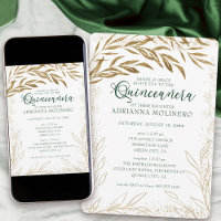 Quinceanera e massas Elegantes, Folhas Verdes e Do