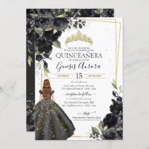 Quinceanera Elegante de sotaque Dourado Floral Pre