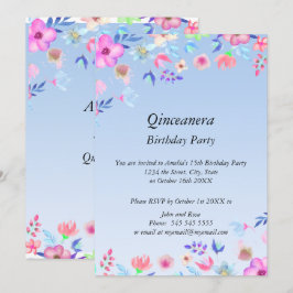 Convites Quinceanera Elegante e festa de aniversário modern