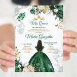 Convites Quinceañera Emerald Green Butterfly Dourada Crown<br><div class="desc">Quinceañera Emerald Green Butterfly Dourada Crown Invitation Mis Quince 15 Anos,  16º aniversário</div>