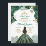 Convites Quinceañera Emerald Green Butterfly Dourada Crown<br><div class="desc">Quinceañera Emerald Green Butterfly Dourada Crown Invitation Mis Quince 15 Anos,  16º aniversário</div>