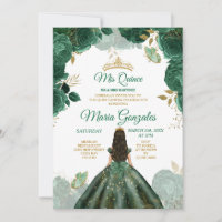 Quinceañera Emerald Green Butterfly Dourada Crown