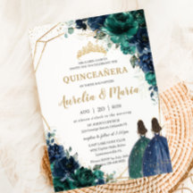 Quinceañera Emerald Green Marinho Gêmeas Azuis