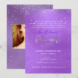 Convites Quinceañera , Escrita nas Estrelas, "DY Purple"
