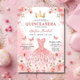Convites Quinceanera Espanhola Rosa Espanhola Floral