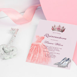 Convites Quinceañera Exclusiva da Rainha dos Diamantes Rosa