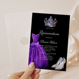 Convites Quinceañera Exclusiva de Diamante Roxo