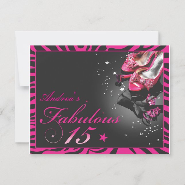 Convites Quinceañera fabuloso! (Frente)