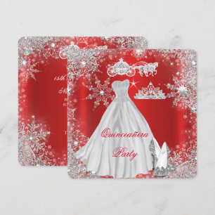 Convites Quinceanera Festa de 15 Anos Vermelho Regal de Ani