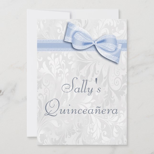 Convites Quinceañera Festa de aniversário Damask e Faux Arc (Frente)