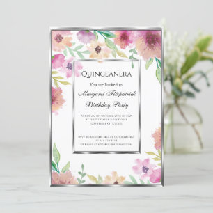 Convites Quinceanera festa de aniversário rosa