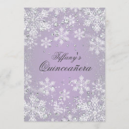 Convites Quinceanera Flor de Neve Roxa do Inverno
