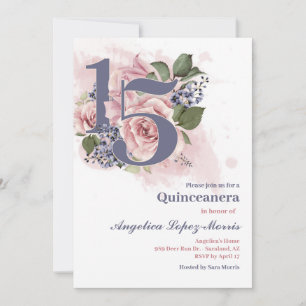 Convites Quinceañera Floral Chic 15º