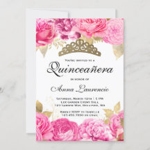 Quinceanera Floral Elegante Rosa