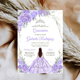 Convites Quinceanera Floral Invitation