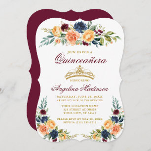 Convites Quinceanera Floral Misturada