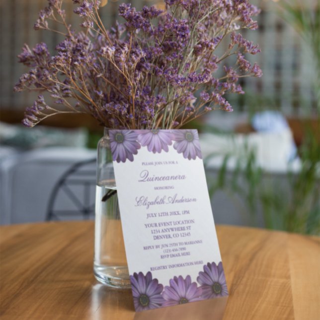 Convites Quinceanera Floral Puro (Criador carregado)