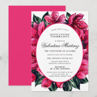 Quinceanera Floral Rosa Profundo