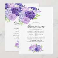 Quinceañera Floral Ultra Violet Watercolor