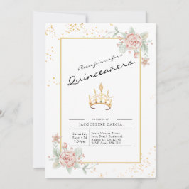 Convites Quinceañera Floral Watercolor 15 Birthday
