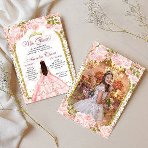 Convites Quinceanera, Foto do Arco da Princesa Floral Rosa 