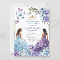 Quinceañera Geométrica Roxo Azul