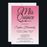 Convites Quinceañera Hot Pink 15 Aniversário<br><div class="desc">Um moderno convite de 15 anos para o design Quinceañera,  cor-de-rosa-quente,  apresenta o texto "Mis Quince" na caligrafia manuscrita em chic preto. Convite de aniversário perfeito para uma na moda Quinceañera,  perfeito para ela,  a modista que ama padrões e estilo modernos. Desenvolvido exclusivamente para você pelo Happy Dolphin Studio.</div>
