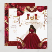 Quinceanera I Dourada Burgundy Western Charro 2 Si