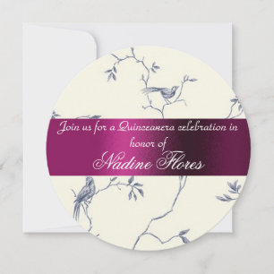 Convites Quinceanera Invitation, Burgundy e Ivory
