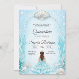 Convites Quinceanera Invitation with an ocean theme 
