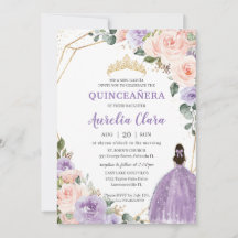 Quinceañera Lavanda Roxo Blush Dourado