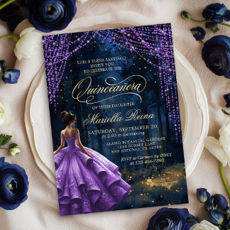 Convites Quinceañera, Lavanda Roxo Encantada