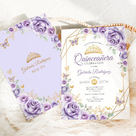 Convites Quinceanera Lilac Purple Floral