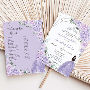 Convites Quinceañera Lilás Roxo Floral 15 Anos Padrinhos