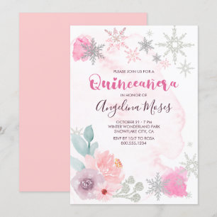 Convites Quinceanera, Maravilha de inverno Pink