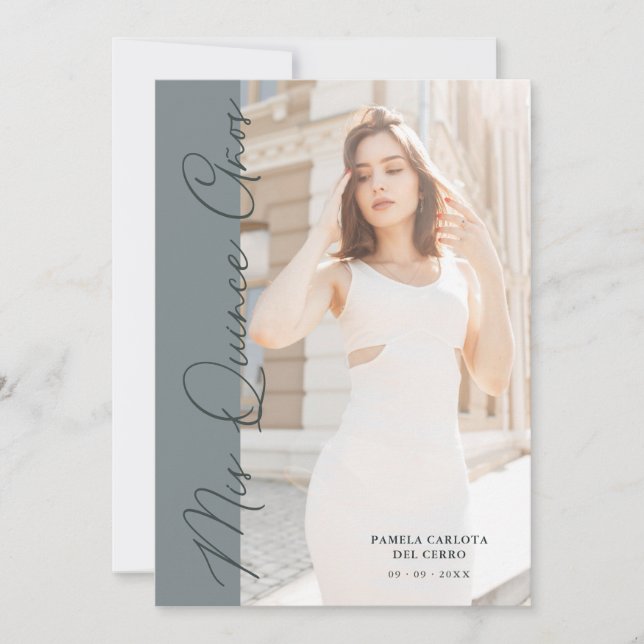 Convites Quinceañera Minimalist Photo Funny Typography (Frente)