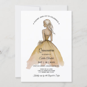 Convites Quinceañera minimalista elegante