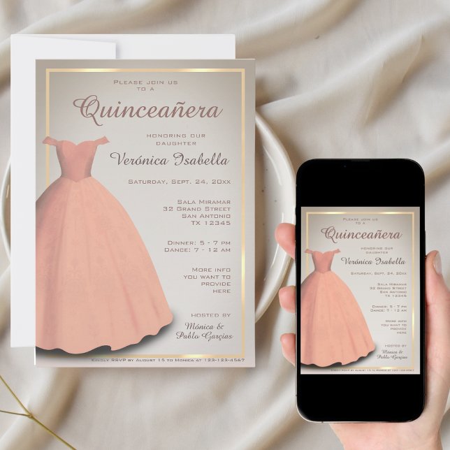 Convites Quinceañera mis quince celebração (Criador carregado)