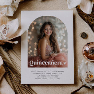 Convites Quinceañera, Moderna Minimalista, Arranjou Foto