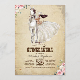Convites Quinceañera Ocidental - Aniversário 15