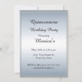 Convites Quinceanera Pale Blue Festa de aniversário 2 Convi