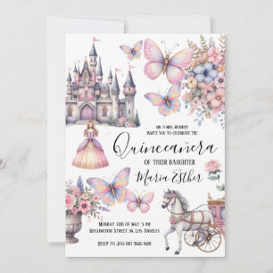 Convites Quinceañera pastel rosa púrpura Aniversário Convit