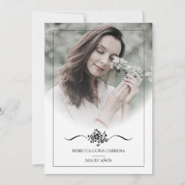 Convites Quinceañera Photo Classic Chic Typography Script