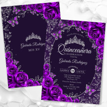 Quinceanera Prata Roxo