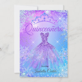 Convites Quinceanera Puro Cor-de-Rosa Azul Wonderland 2