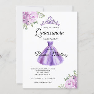 Convites Quinceanera Purple Vress Mis Quince