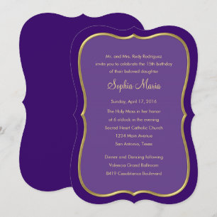 Convites Quinceanera Qualquer Cor com Design de Borda