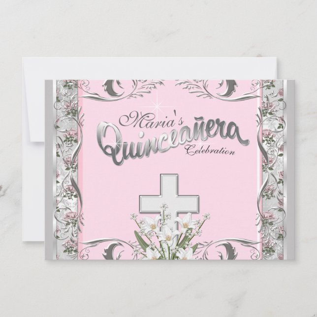 Convites Quinceanera religiosa (Frente)